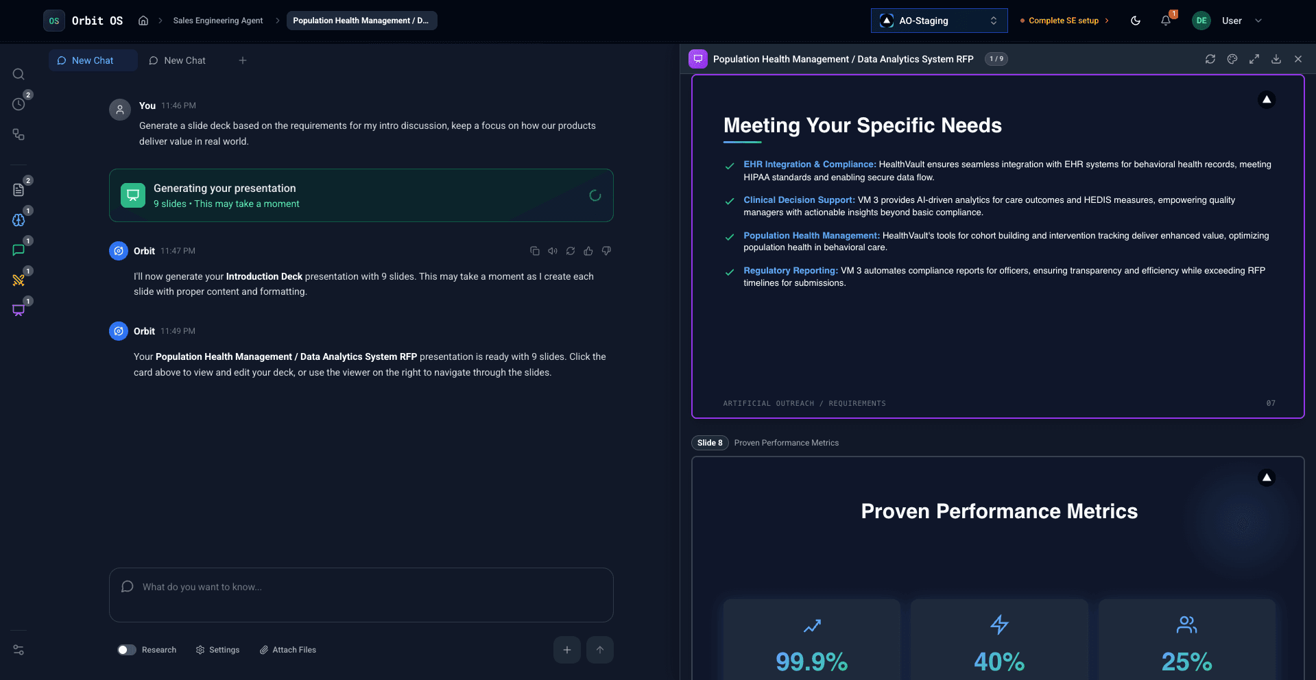 AI-generated pitch deck with branded slides, layout, and visual hierarchy