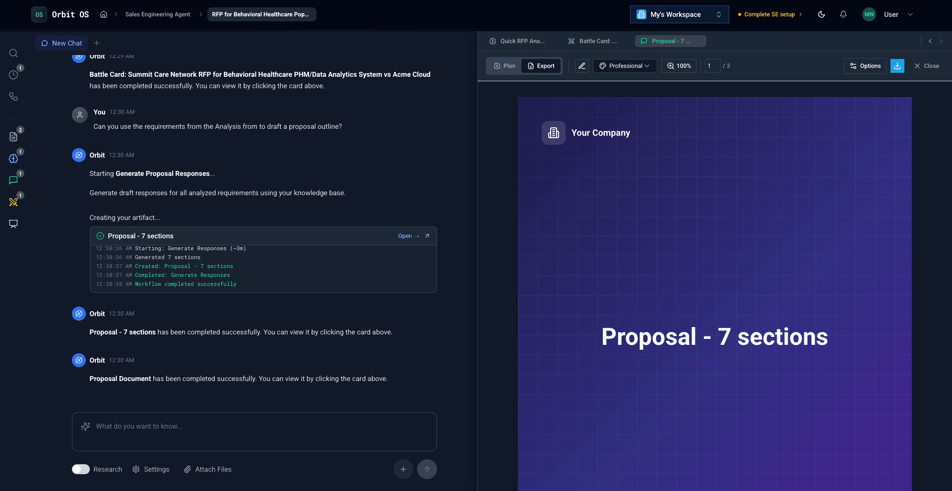 Proposal Export Preview